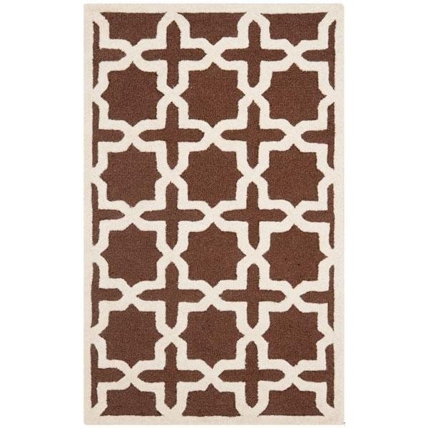 Safavieh Cambridge Hand Tufted Large Rectangle Rugs, Dark Brown and Ivory - 9 x 12 ft. - CAM125H-9