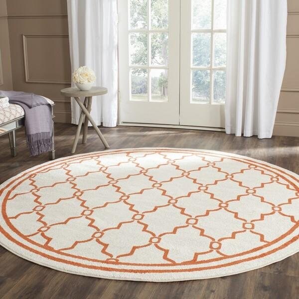 Safavieh Amherst Power Loomed Rectangle Rug- Beige - Orange- 2 ft. 3 in. x 11 ft. - AMT414F-211
