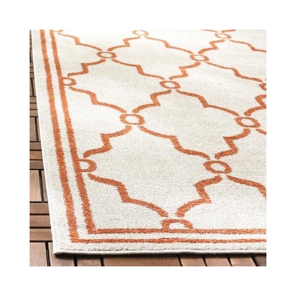 Safavieh Amherst Power Loomed Rectangle Rug- Beige - Orange- 2 ft. 3 in. x 11 ft. - AMT414F-211