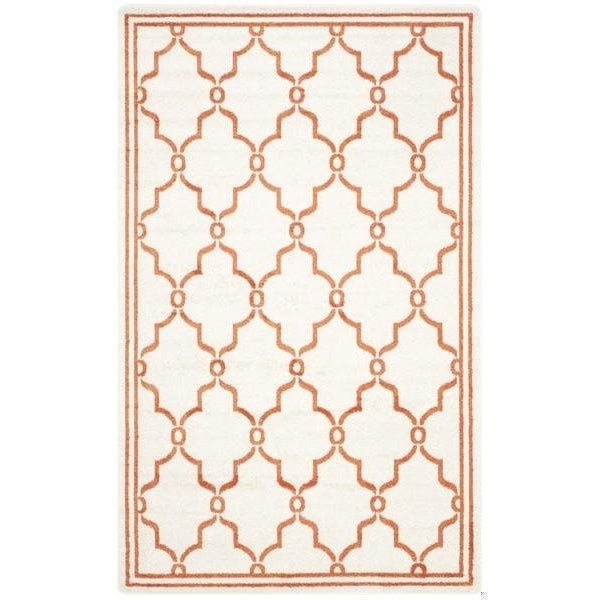 Safavieh Amherst Power Loomed Rectangle Rug- Beige - Orange- 2 ft. 3 in. x 11 ft. - AMT414F-211