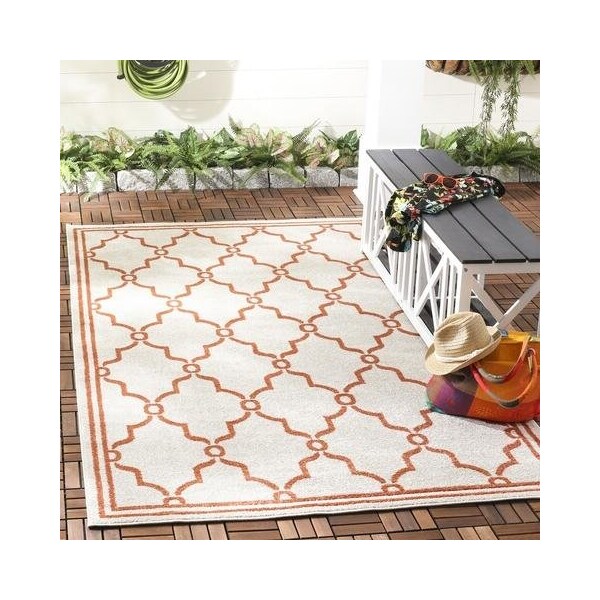 Safavieh Amherst Power Loomed Rectangle Rug- Beige - Orange- 2 ft. 3 in. x 11 ft. - AMT414F-211