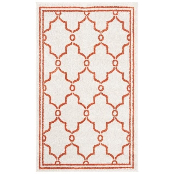 Safavieh Amherst Power Loomed Rectangle Rug- Beige - Orange- 2 ft. 3 in. x 11 ft. - AMT414F-211