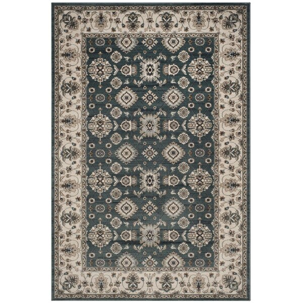 Safavieh 8 x 10 ft. Lyndhurst Power Loomed Large Rectangular Area Rug, Teal and Cream - LNH332T-810