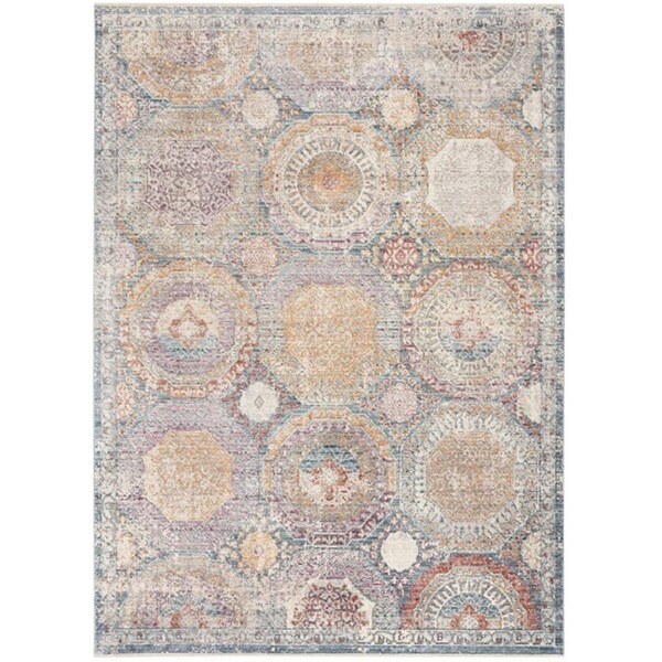 Safavieh 5 x 8 ft. Illusion Power Loomed Area RugBlue & Beige - ILL712M-5