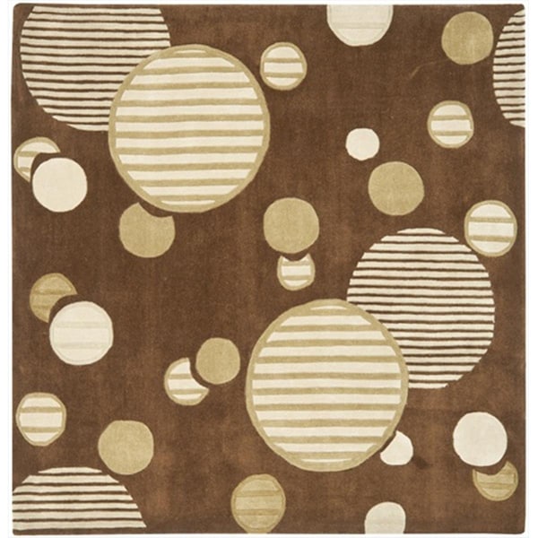 Safavieh 7 x 7 ft. Square Contemporary Modern Art Brown and Multi Hand Tufted Rug - MDA619B-7SQ