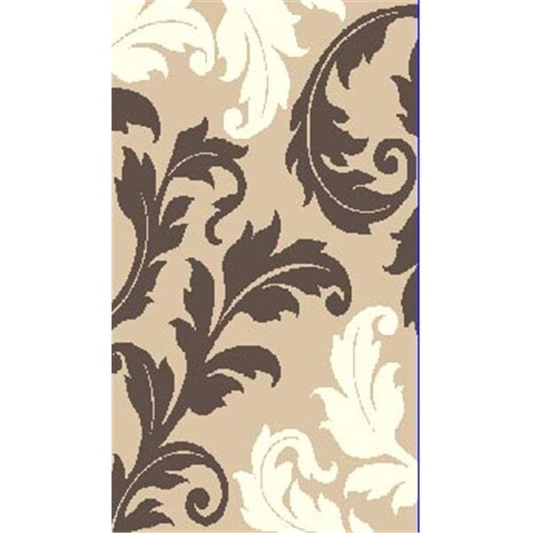 A Cd 8 x 11 Hollywood Hand Carved Modern Indian Rug - Champagne & Black - H-2882