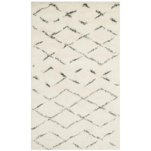 Flowers First 3 x 5 ft. Casablanca Hand Tufted Rug, Ivory & Grey - Small Rectangle - FL1868187