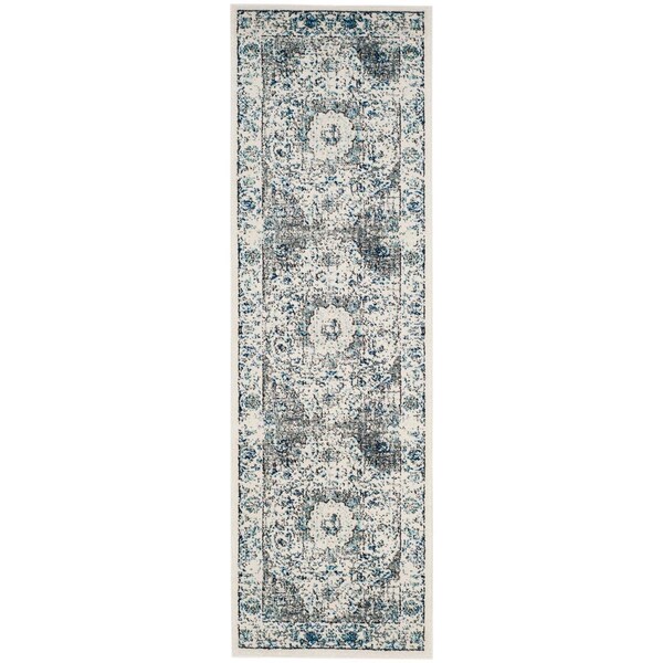 Safavieh Evoke Power Loomed Runner Rug, Grey and Ivory - 2 ft.-2 in. x 17 ft. - EVK220D-217