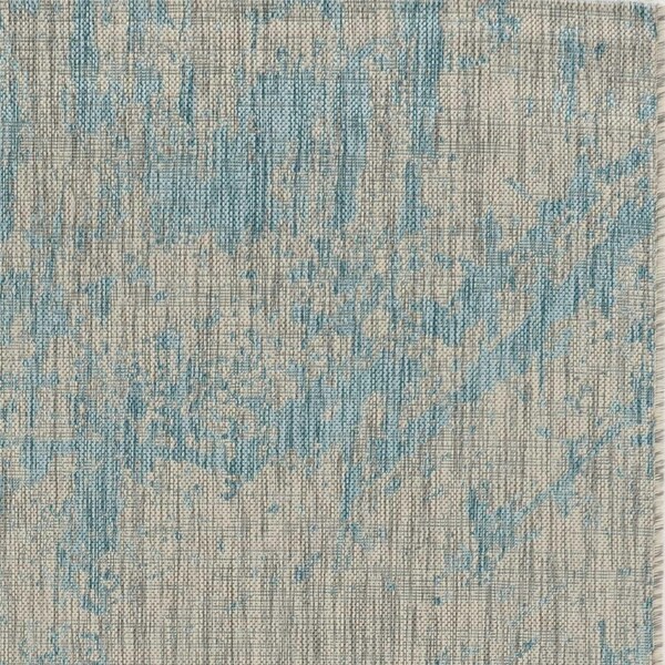 Homeroots 39 x 59 in. Teal Polypropylene Rug - 375214