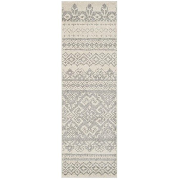 Safavieh Adirondack Power Loomed Runner Rug- Ivory - Silver- 2 ft. 6 in. x 14 ft. - ADR107B-214