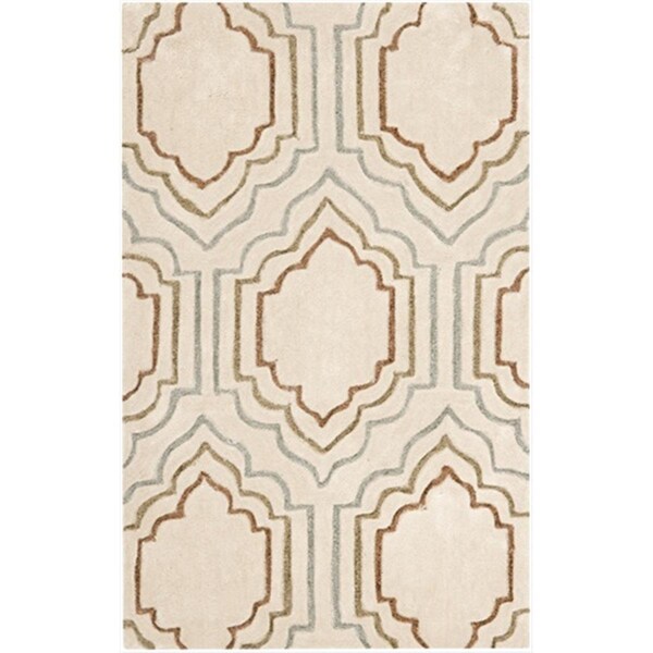 Safavieh 4 x 6 ft. Small Rectangle Contemporary Modern Art Beige and Multi Hand Tufted Rug - MDA626A-4