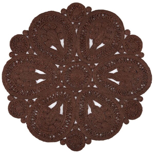 Safavieh 6 x 6 ft. Natural Fiber Contemporary Round Hand Woven Area Rug, Brown - NF360T-6R