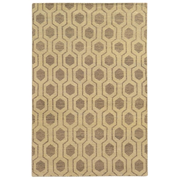 Espectaculo Maddox 5650 Hand Knotted Wool Rectangle Rug, Beige - 58 ft. x 10 ft. - ES1870592