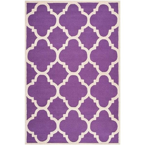 Safavieh Cambridge Hand Tufted Runner Rug- Purple - Ivory- 2 ft. 6 in. x 10 ft. - CAM140K-210