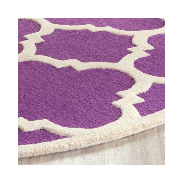 Safavieh Cambridge Hand Tufted Runner Rug- Purple - Ivory- 2 ft. 6 in. x 10 ft. - CAM140K-210