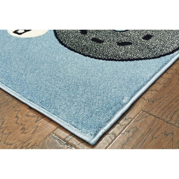 Homeroots 4 x 6 ft. Blue Imaginative Racetrack Area Rug - 396314