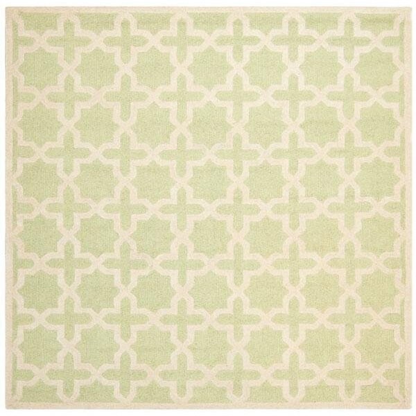 Safavieh Cambridge Hand Tufted Accent RugLight Green & Ivory 2 ft.-6 in. x 4 ft. - CAM125B-24