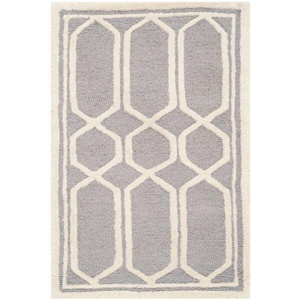 Safavieh Cambridge Runner Hand Tufted Rug, Silver and Ivory - 2 ft.-6 in. x 8 ft. - CAM138D-28