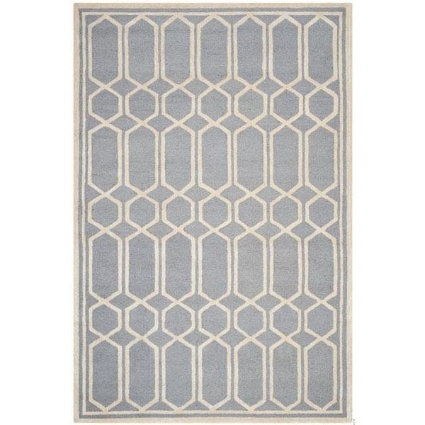 Safavieh Cambridge Runner Hand Tufted Rug, Silver and Ivory - 2 ft.-6 in. x 8 ft. - CAM138D-28