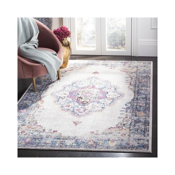 Safavieh 2 ft. 3 in. x 10 ft. Bristol Rectangle Power-Loomed Rug Light Gray & Blue - BTL343A-210