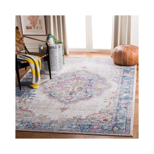 Safavieh 2 ft. 3 in. x 10 ft. Bristol Rectangle Power-Loomed Rug Light Gray & Blue - BTL343A-210