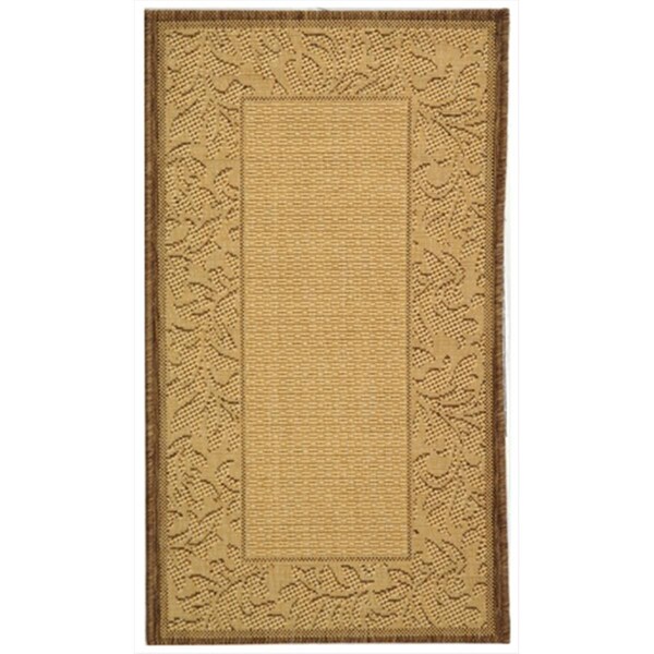 Safavieh 2 Ft. - 7 In. X 5 Ft. Small Rectangle- Indoor - Outdoor Courtyard Natural Brown Machine Made Rug - CY2666-3001-3