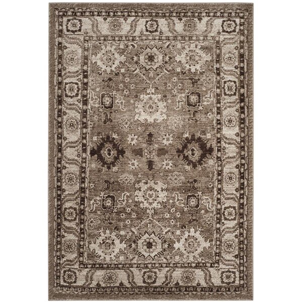 Flowers First 5 ft. 3 in. x 7 ft. 6 in. Vintage Hamadan Power Loomed Area Rug, Taupe - Medium Rectangle - FL1874495