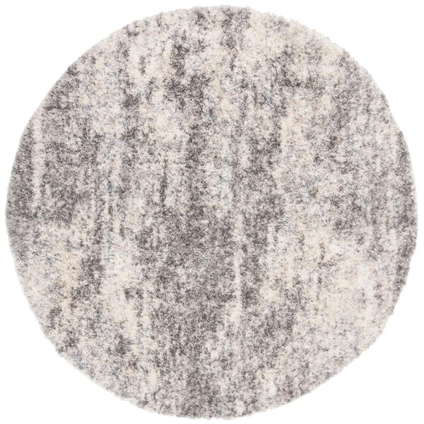 Safavieh 6 ft. 7 in. x 6 ft. 7 in. Berber Shag 200 Round Power-Loomed Rug Gray & Cream - BER219G-7R