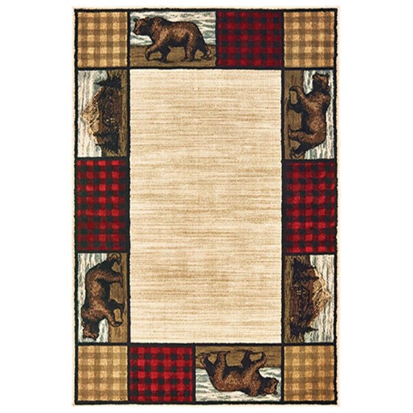 Configuracion 3 ft. 10 in. x 5 ft. 5 in. Woodlands Rectangular Area Rug - Ivory - CO1894740