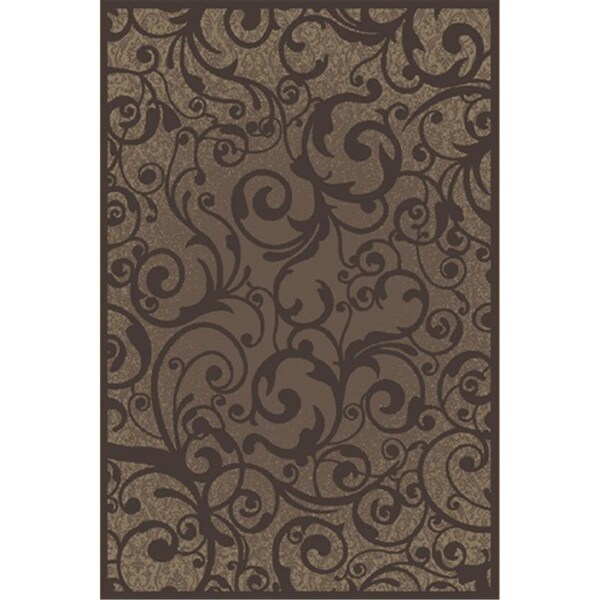 Auric 1845-0044-BROWN Pisa Round Brown Contemporary Turkey Area Rug, 5 ft. 3 in. - AU2482637