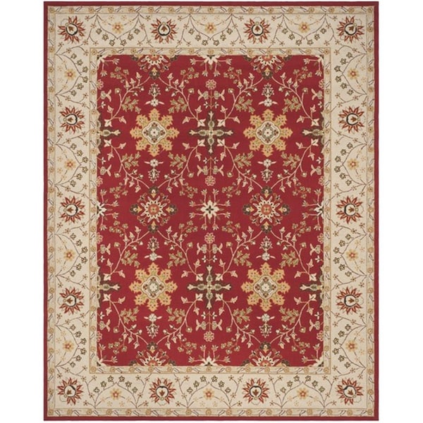 Safavieh 9 x 12 ft. Easy Care Hand Hooked Large Rectangle Area RugRed & Ivory - EZC751C-9