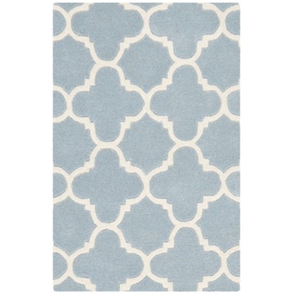 Safavieh Chatham Hand Tufted Rectangle Rug- Blue - Ivory- 3 x 5 ft. - CHT717B-3
