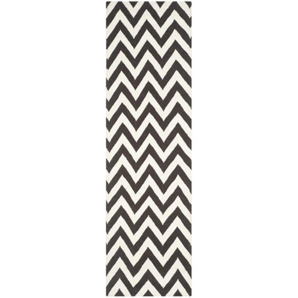 Safavieh Dhurries Hand Woven Flat Weave Runner Rug- Brown - Ivory- 2 ft. 6 in. x 10 ft. - DHU557D-210