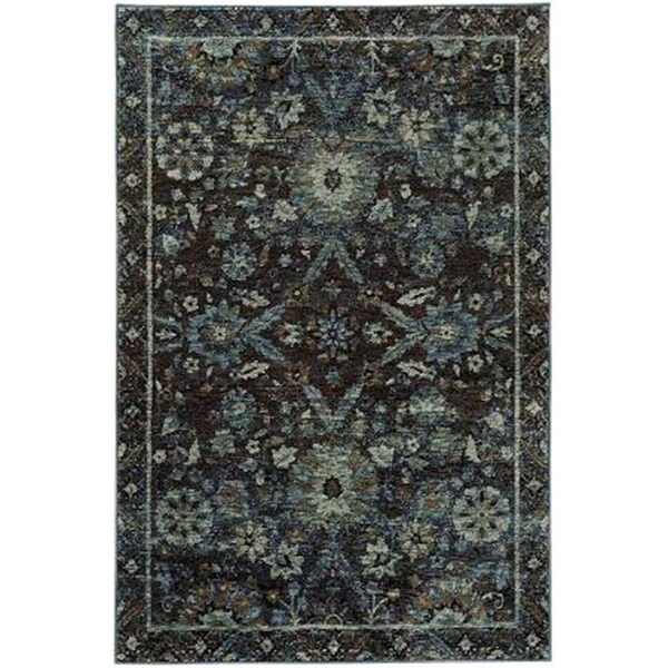 Oriental Weavers 2 x 12 ft. 6 in. Andorra Area Rug, Navy and Blue - A7124A076365ST