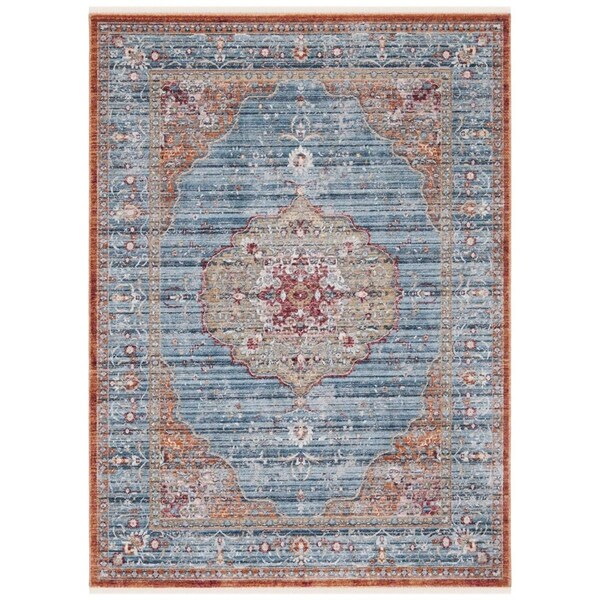Safavieh 10 x 14 ft. Kenitra 600 Polyester Space Dyed Rectangle RugBlue & Red - KRA676N-10