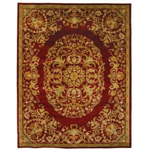Safavieh 7 ft. - 6 in. x 9 ft. - 6 in. Large Rectangle- Traditional Heritage Red Hand Tufted Rug - HG640C-8