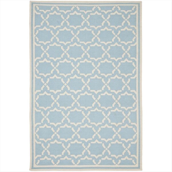 Safavieh 10 Ft. X 14 Ft. Large Rectangle Contemporary Dhurries- Light Blue And Ivory- Flatweave Rug - DHU545B-10