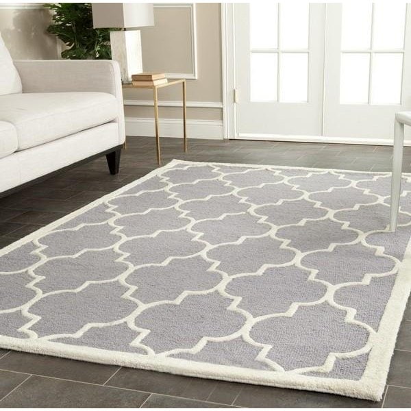 Safavieh Cambridge Hand Tufted Runner Rug- Silver - Ivory- 2 ft. 6 in. x 14 ft. - CAM134D-214