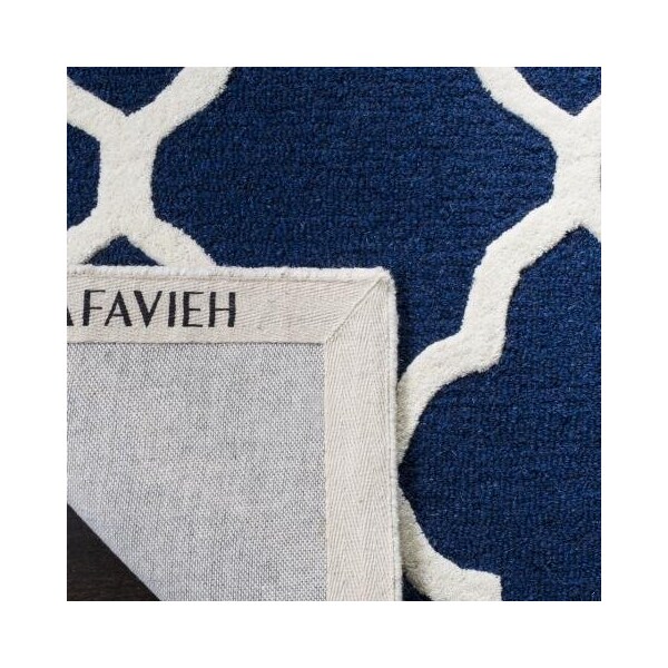 Safavieh Cambridge Hand Tufted Small Rectangle Rug- Navy - Ivory- 3 x 5 ft. - CAM312M-3