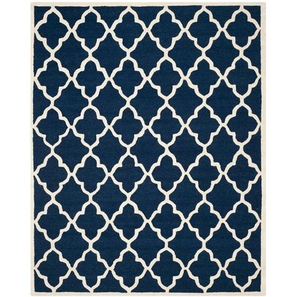 Safavieh Cambridge Hand Tufted Small Rectangle Rug- Navy - Ivory- 3 x 5 ft. - CAM312M-3