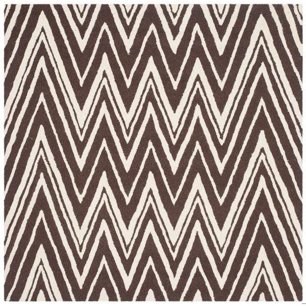 Safavieh 5 x 8 ft. Cambridge Hand Tufted Medium Rectangle Area RugBrown & Ivory - CAM711R-5