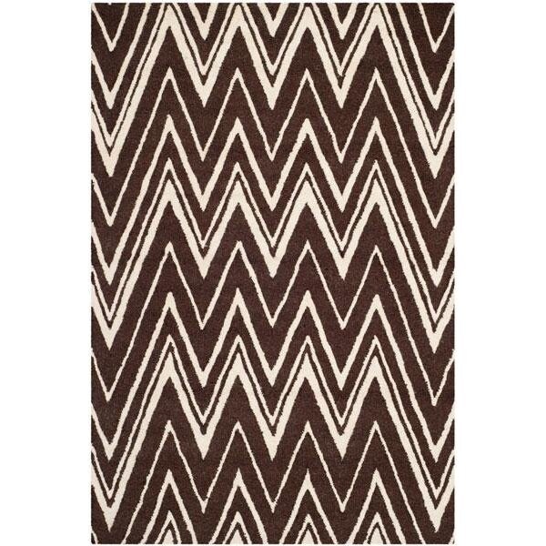 Safavieh 5 x 8 ft. Cambridge Hand Tufted Medium Rectangle Area RugBrown & Ivory - CAM711R-5