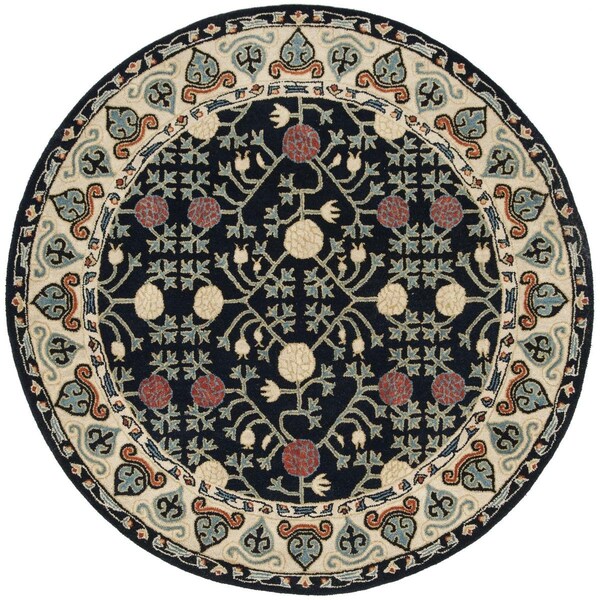 Safavieh Heritage Hand Tufted Round RugNavy & Ivory 6 x 6 ft. - HG740N-6R