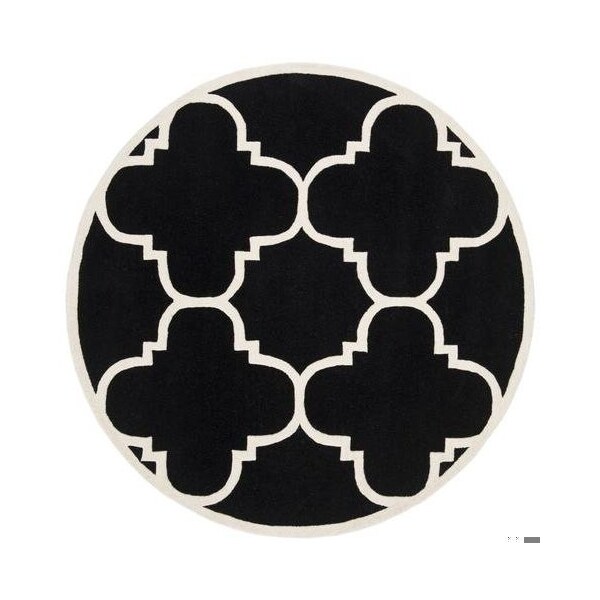 Safavieh Chatham Hand Tufted Small Rectangle Rug- Black - Ivory- 4 x 6 ft. - CHT730K-4