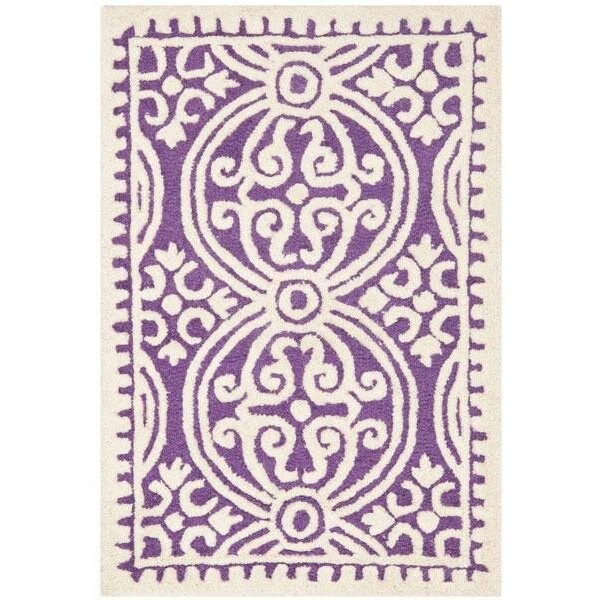 Safavieh 4 x 4 ft. Round Transitional Cambridge- Purple and Ivory Hand Tufted Rug - CAM123K-4R