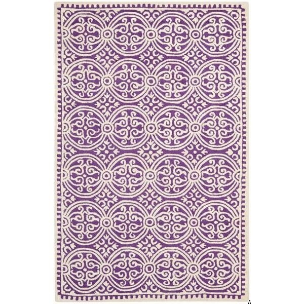 Safavieh 4 x 4 ft. Round Transitional Cambridge- Purple and Ivory Hand Tufted Rug - CAM123K-4R