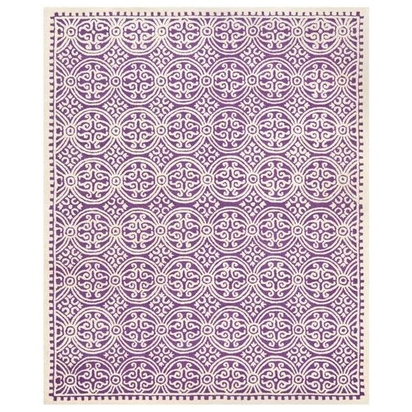 Safavieh 4 x 4 ft. Round Transitional Cambridge- Purple and Ivory Hand Tufted Rug - CAM123K-4R