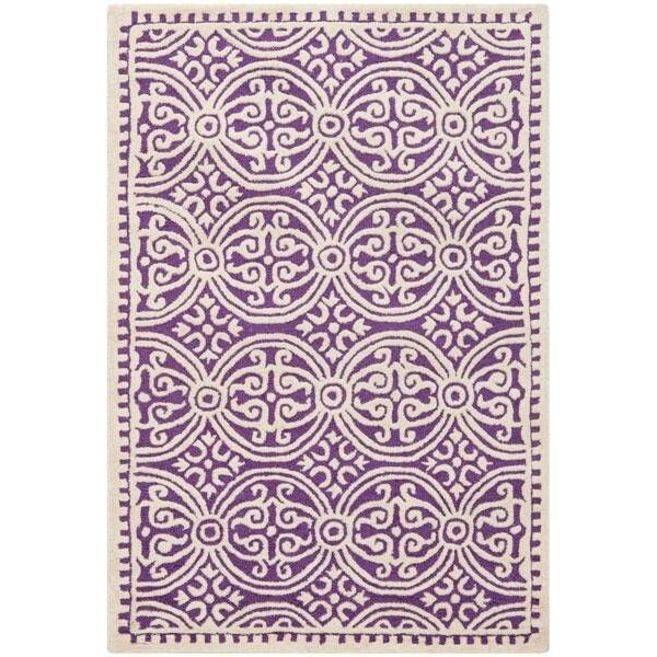 Safavieh 4 x 4 ft. Round Transitional Cambridge- Purple and Ivory Hand Tufted Rug - CAM123K-4R