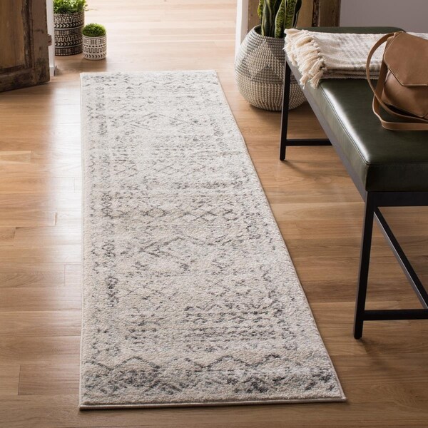 Safavieh 2 x 8 ft. Tulum Rectangle Power Loomed Area RugIvory & Grey - TUL268A-28