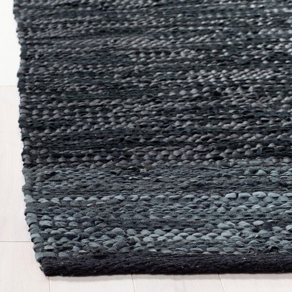 Safavieh Vintage Leather Contemporary Rectangle Hand Woven Rugs Black & Grey - 5 x 8 ft. - VTL201Z-5